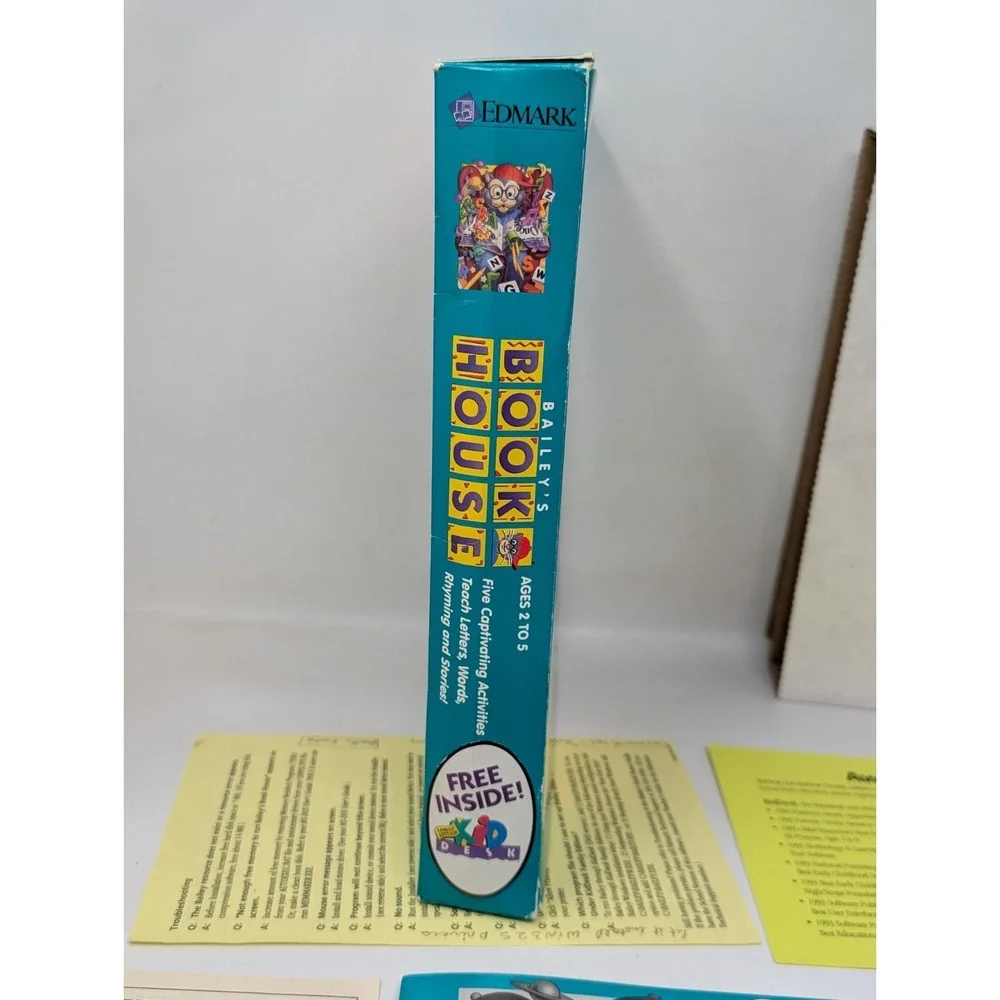 Vintage‎ Bailey's Book House Edmark Kid's PC Game Big Box Floppy Complete 90s